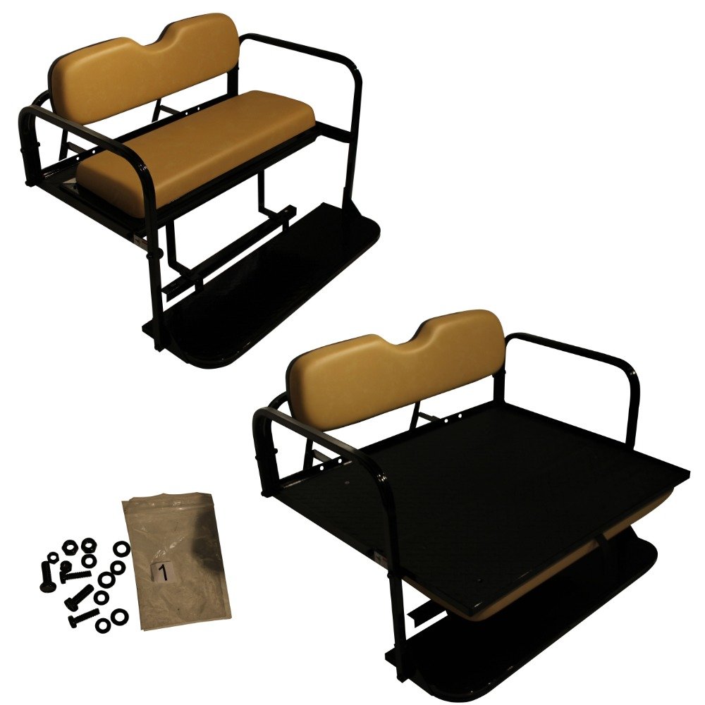 Golf Cart Rear Seat EZGO TXT Tan Cushions Golf Cart