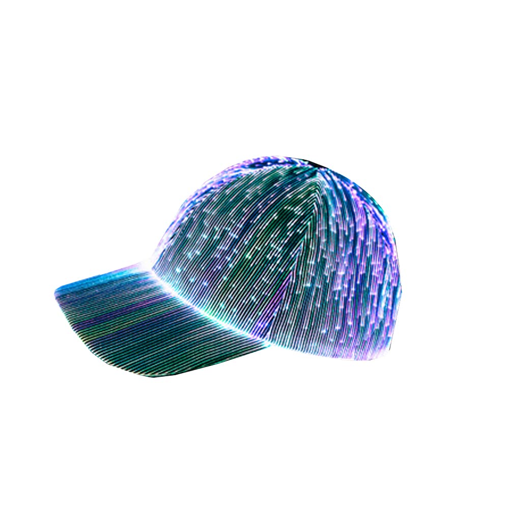 aifuu Fiber Optic Cap LED Hat 7 Colors Luminous Glowing Hip Hop Baseball Hats USB Charging Light up Bar Christmas Fancy Dress Halloween Dress Up Festival Holiday Black