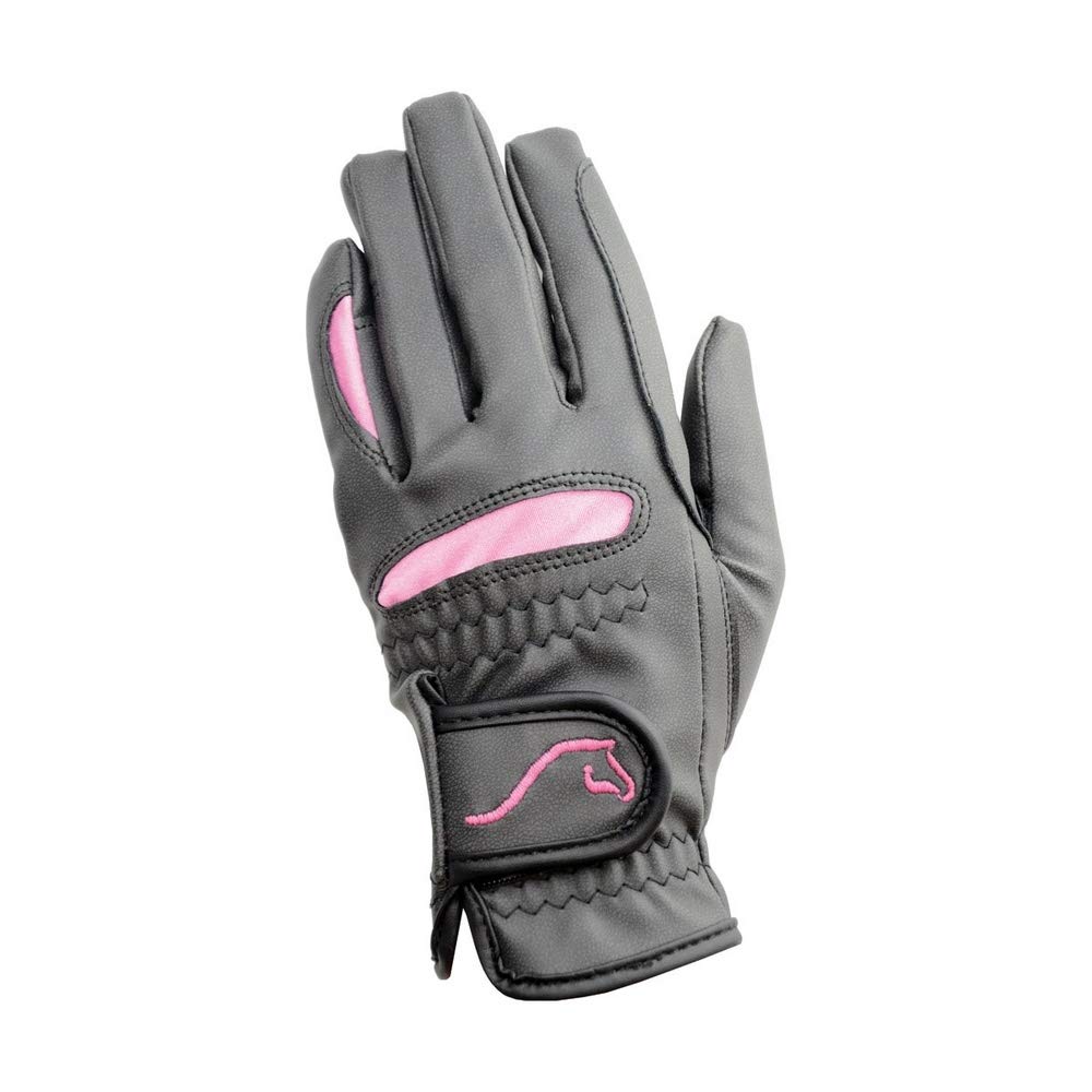 Hy5 Adults Lightweight Riding Gloves (M) (Black/Pink)