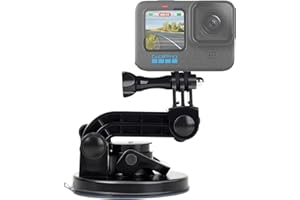 Suptig Suction Cup Mount Compatible for Gopro Hero 13/12/11/10/9/8/7/6/5/4/3/3+/2 Gopro Max, Hero+, Hero Session, and More Action Cameras Car Windshield and Window Mount