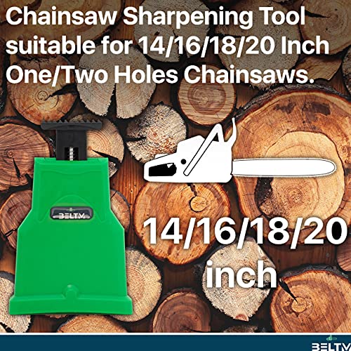 Chainsaw Sharpener Kit, Chainsaw Teeth Sharpener for 14/16/18/20 Inch One/Two Holes. Safest/Fastest Manual Chainsaw Blade Sharpener Tools. Compact Design Chainsaw Tool Pouch. Unique Chainsaw File Set