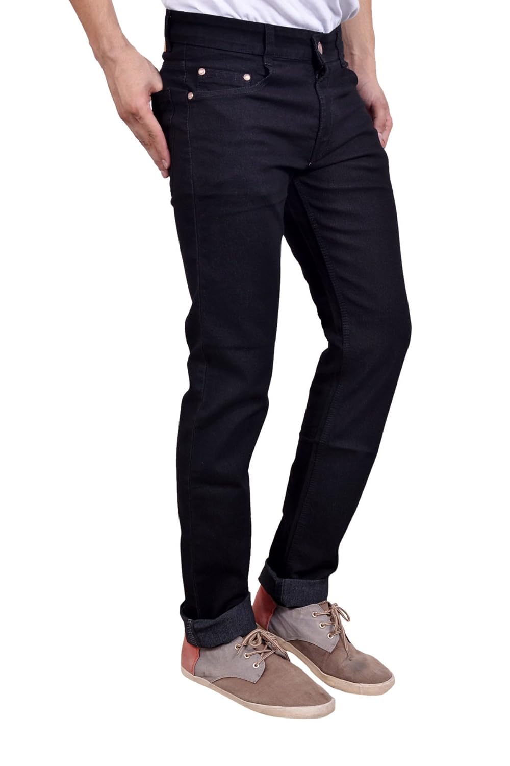 studio nexx men's black regular fit jeans