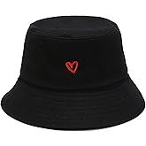 XYIYI Fashion Embroidery Bucket Hat Cotton Beach Fisherman Hats for Women Girls