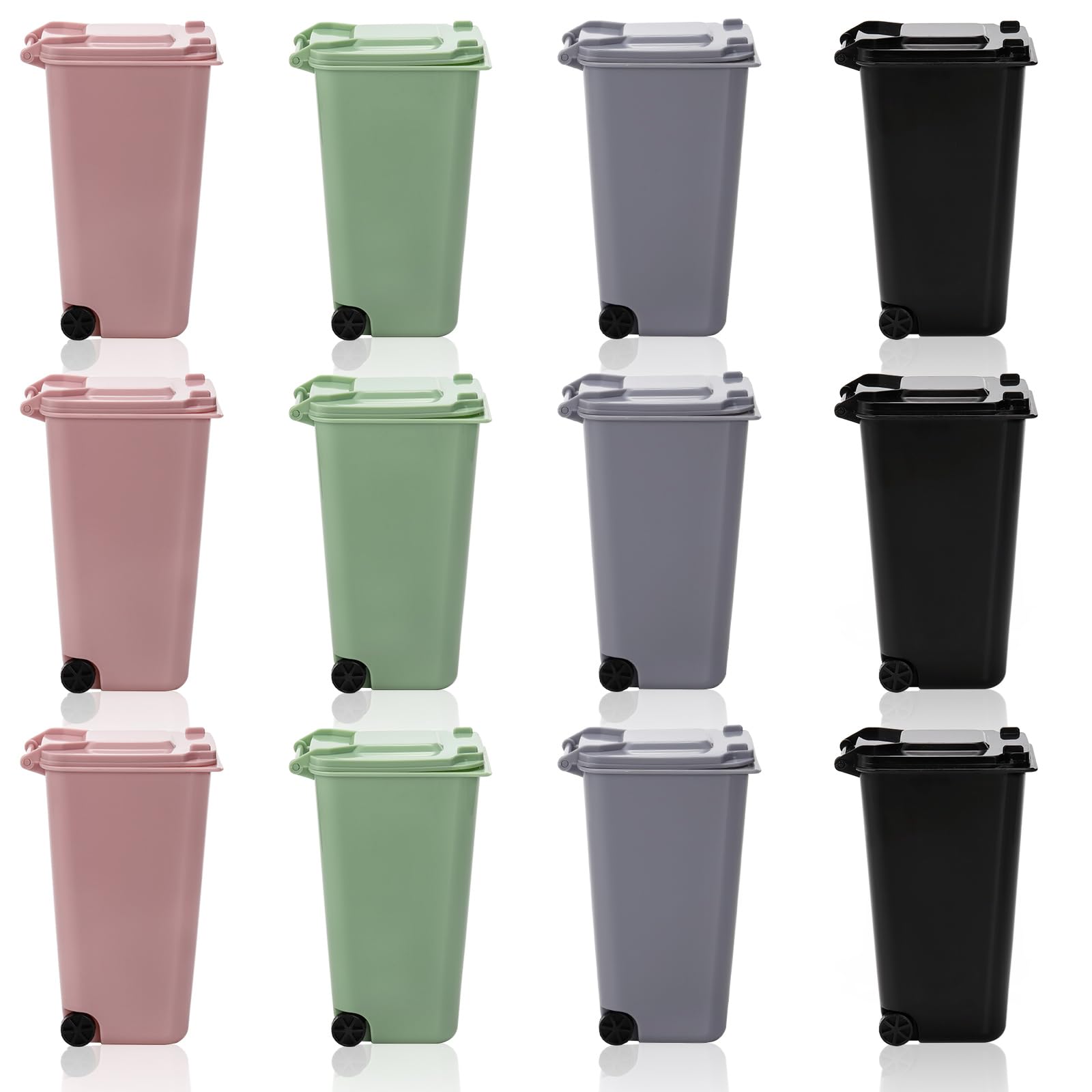 Mini Desk Trash Can With Lid - Compact Desktop Organizer & Pen Holder For Office Or Home