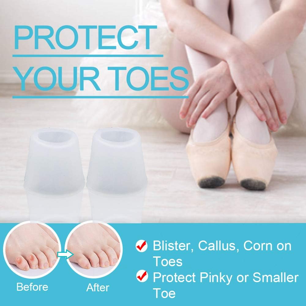 Povihome Gel Toe Protector, Toe Sleeves for Blister, Sore Corns, Prevent Friction from Shoes (3 Pairs Thin + 2 Pairs Thick): Health & Personal Care