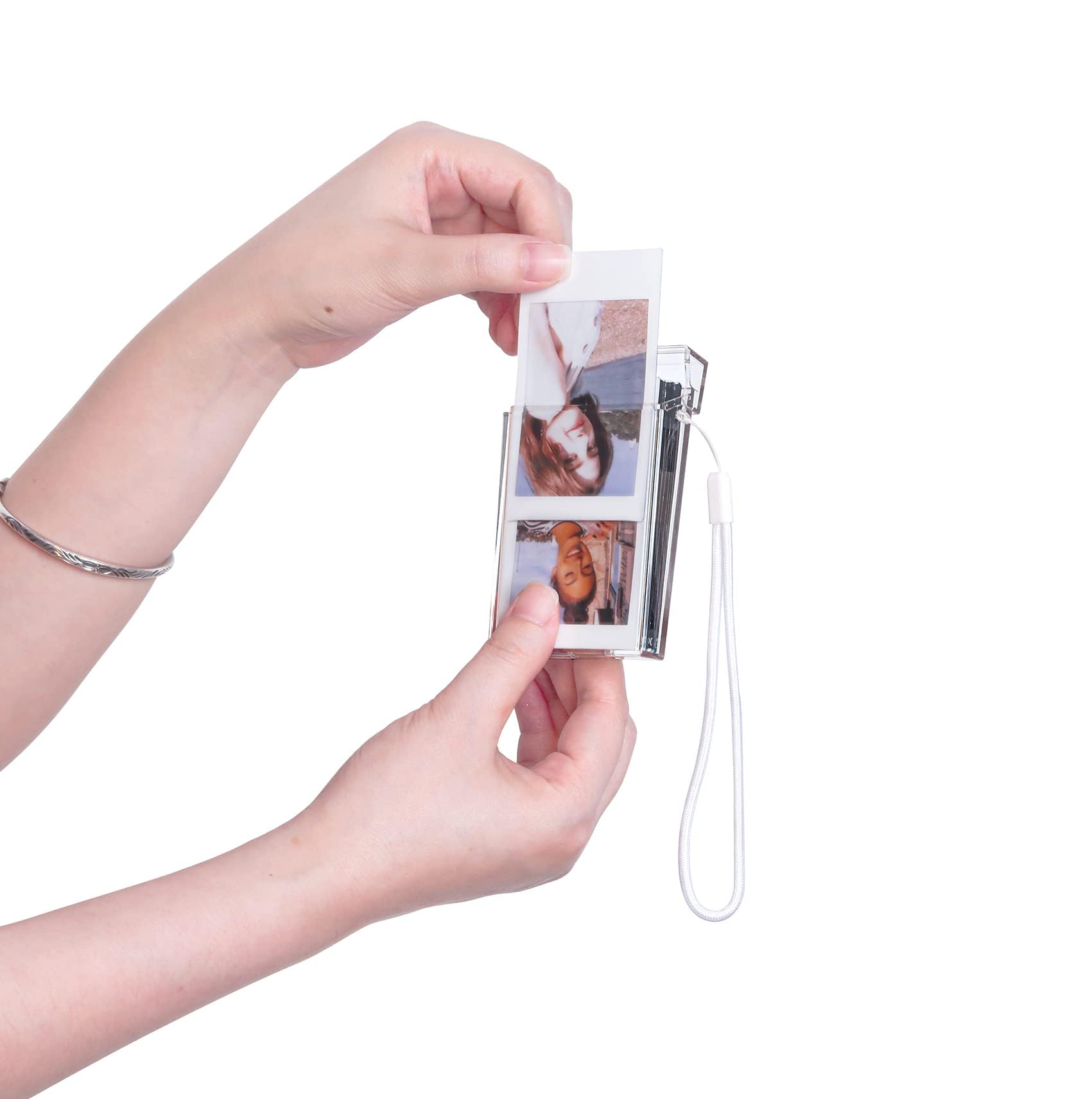 Rieibi 3 Inch Polaroid Frame - Instax Mini Photo Frame for Polaroid and Fujifilm Instax Mini Evo/11/9/8/7+/Link/40 3 Inch Film Photo - Photo Storage Box with Wrist Lanyard