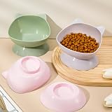 umorismo 3 Pcs Raised Cat Bowls Elevated Stand 15° Tilt Whisker Friendly view 6