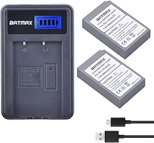 Batteria Fotocamera Batteria Per Fotocamera Olympus BLS-50 - 2 Pezzi Caricabatterie Doppio USB, Per OM-D E-M10 E Pen Batteria Ricambio Olympus - Foto 2