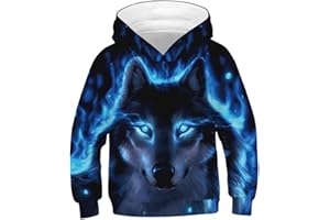 Imbry Boys Girls 3D Printed Hoodie for Kids Animal Hooded Pullover Sweatshirt