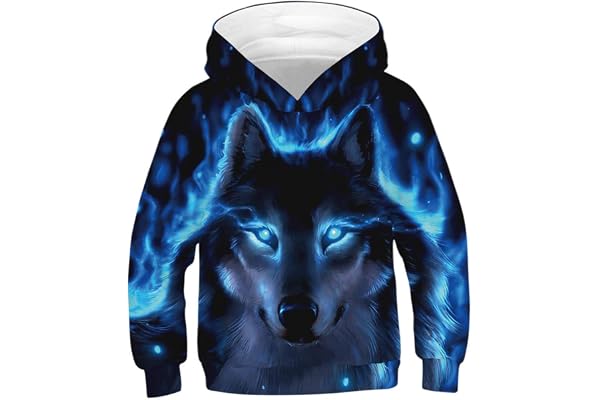 Imbry Boys Girls 3D Printed Hoodie for Kids Animal Hooded Pullover Sweatshirt