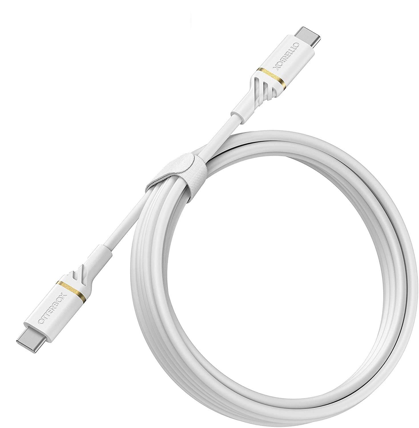 OtterBox Reinforced USB-C to USB-C Cable, Fast Charging Cable for Smartphone and Tablet, Ultra-Rugged, Bend and Flex Tested, 2M, White