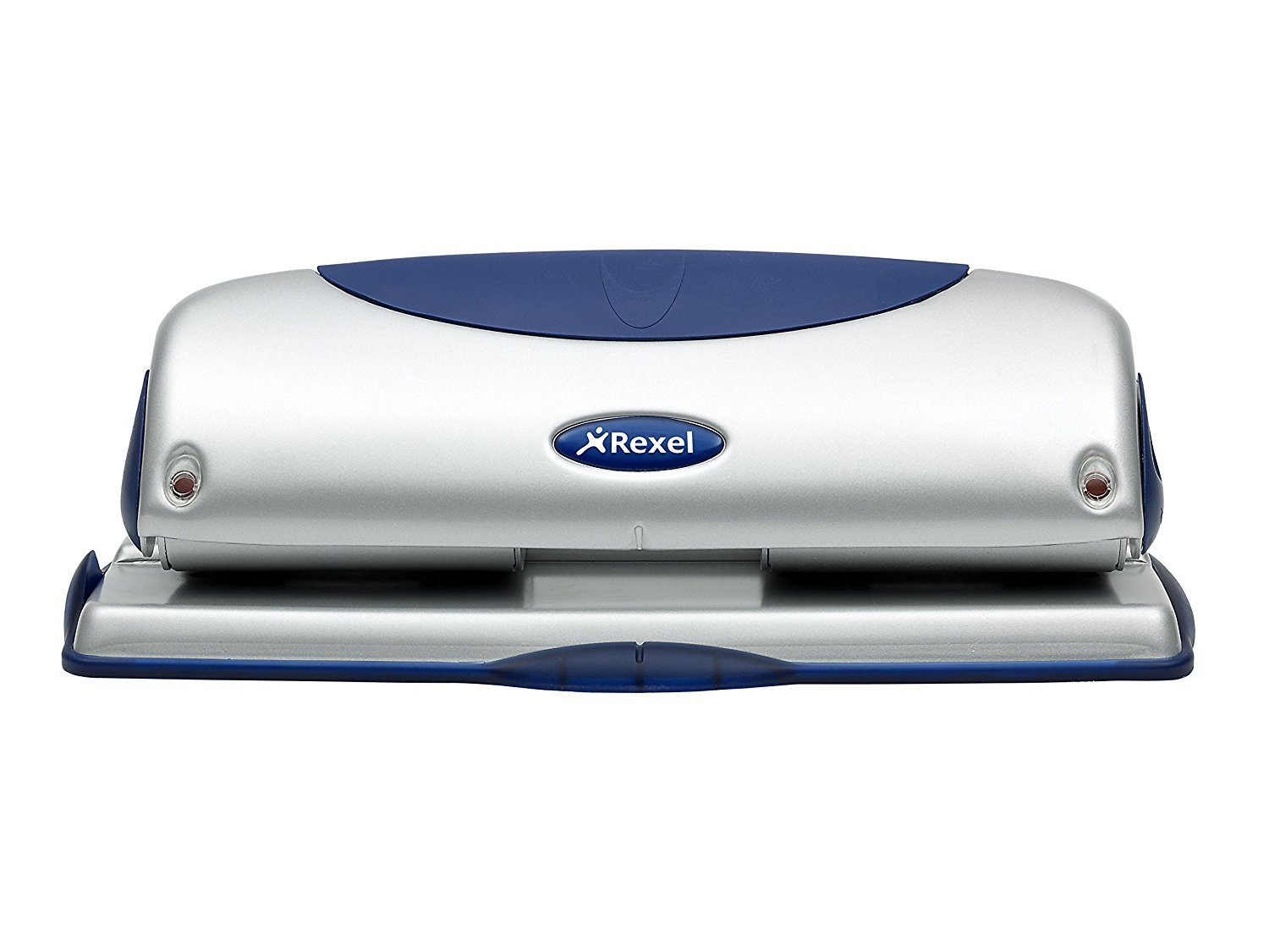 Rexel Precision 425 4 Hole Punch, 25 Sheet Capacity, Paper Alignment Indicator, Metal, Silver/Blue, 2100754 — image 1