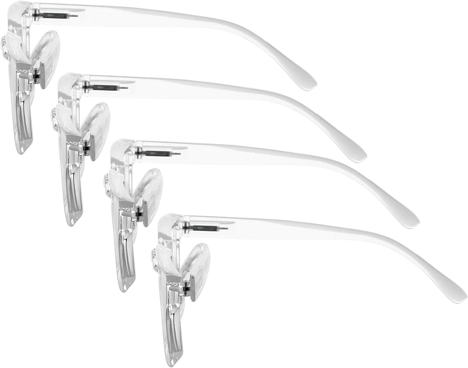 Eyekeeper 4 Pack Eyglasses Women Oversize Frame Ladies Transparent Frame Non-Magnification Glasses, 4 Transparent, No magnification - Image 4