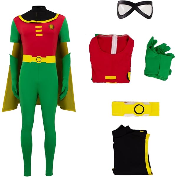 Robin Teen Titans Kostüm Für Erwachsene | Offizielles DC Comics Superhelden-Outfit In Grün – Inkl. Umhang & Maske