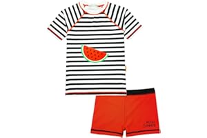 weVSwe Girls Rash Guard Swimsuit Rare Hem Cuffs Bathing Suit UPF 50+ Protection Swimwear