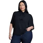 ELOQUII Bow Blouse with Flutter Sleeve | Women's Plus Size