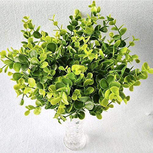 TEMCHY Artificial Plants Faux Boxwood Shrubs 6 Pack, Lifelike Fake Greenery Foliage with 42 Stems for Garden, Patio Yard, Wedding, Office and Farmhouse Indoor Outdoor Decor - Thumbnail 3