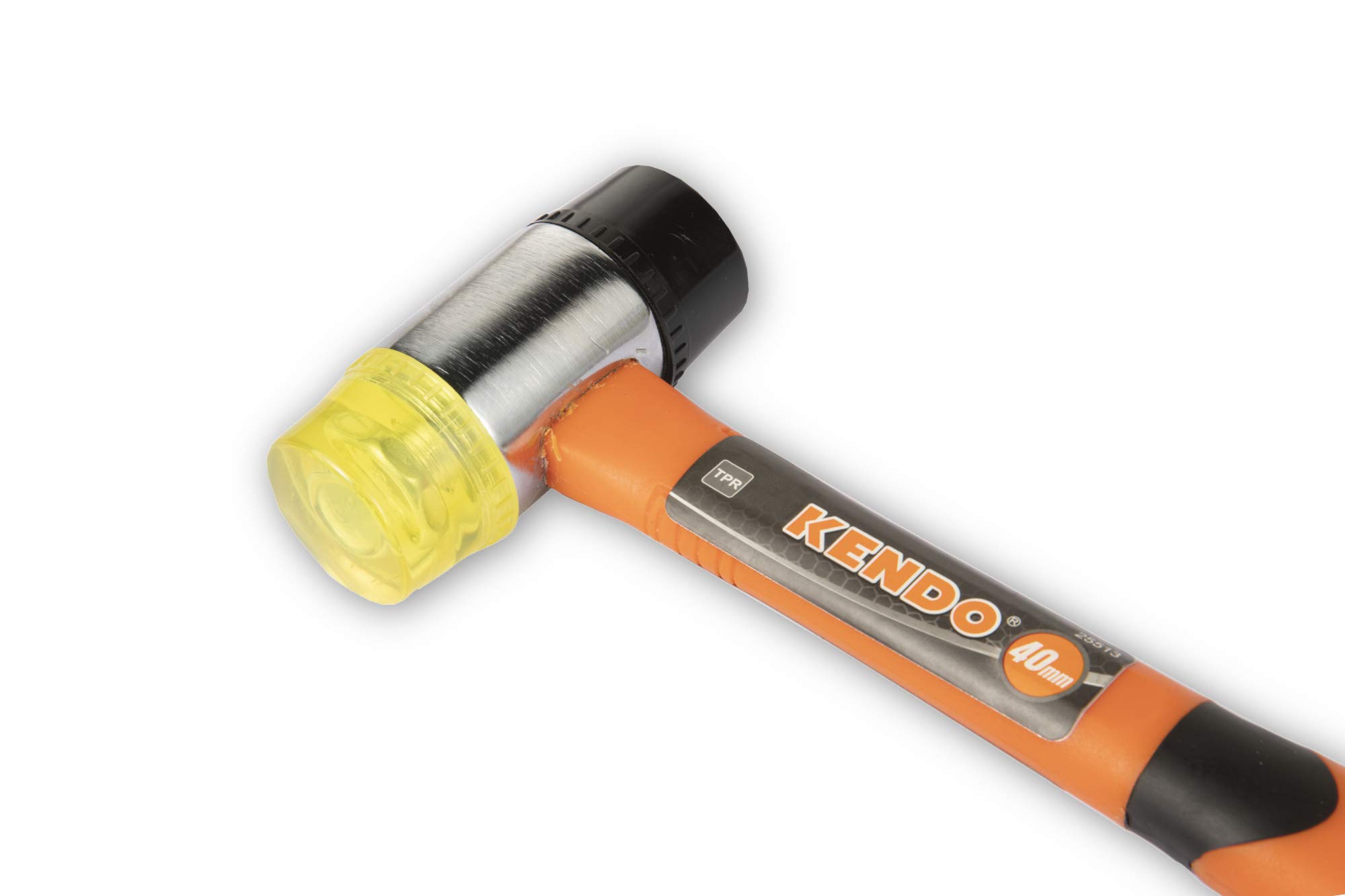 KENDO Schonhammer rückschlagfrei Ø 40 mm – Kunststoffhammer Fiberglasschaft 3