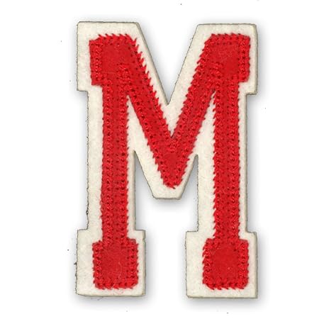 Lettera M In Stile Varsity College Da Applicare Con Ferro Da