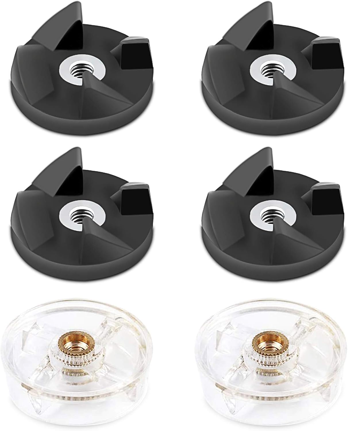Replacement 2 Pack Base Gears with 4 Pack Blade Gears Parts, Replacement Motor Base Top Gears & Blade Gears Rubber Set Compatible with Magic Bullet 250W Blender Juicer