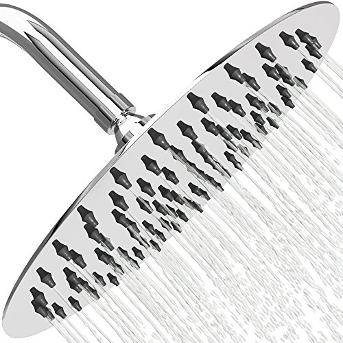 [NEW 2018] Shower Head - Modern High Pressure Rainfall Shower Head for Bathroom - Made of FULL Stainless Steel Rain Shower Heads - Decorative French Waterfall with Powerful Spray Performance