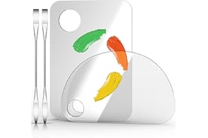 LQ-TT-CY-CX Acrylic Cosmetic Makeup Palette, 4 in 2 Set Makeup Mixing Palette with Spatula, Makeup Palette Mixing Tray, Foundation Mixing Palette, Paint Palettes