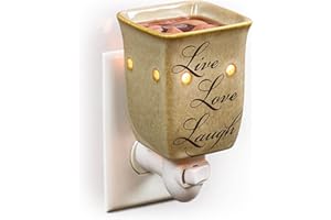Dawhud Direct Wall Plug-in Wax Warmer for Scented Wax, Ceramic Live Love Laugh Electric Home Fragrance Warmer for Essential Oils, Candle Wax Melts and Tarts, Scent Warmer Night Light