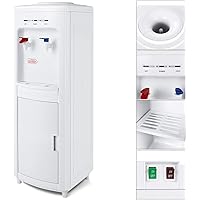 5 Gallon Top Loading Water Dispenser, Electric Hot/Cold Water Cooler Dispenser with Child Lock and Storage Cabinet for…