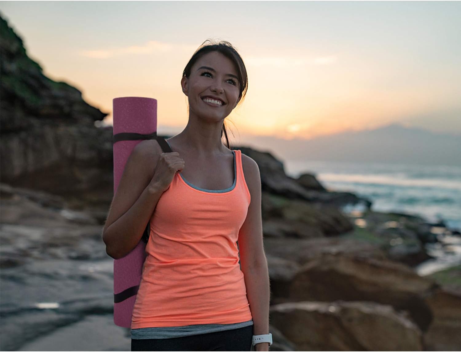 TOPLUS Yoga Mat - Classic 1/4 inch Pro Yoga Mat Eco Friendly Non Slip Fitness Exercise Mat with Carrying Strap-Workout Mat for Yoga, Pilates and Floor Exercises (Deep red) : Sports & Outdoors