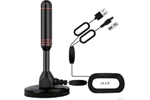 BAOZMINAN TV Antenna Indoor,Wavemax TV Antenna 2025,Support All Smart TVs HD 4K 1080p with Amplifier Signal Booster,Rewave Antenna for Local Channels Long Range Reception with 5M/16.4ft HDTV Cable