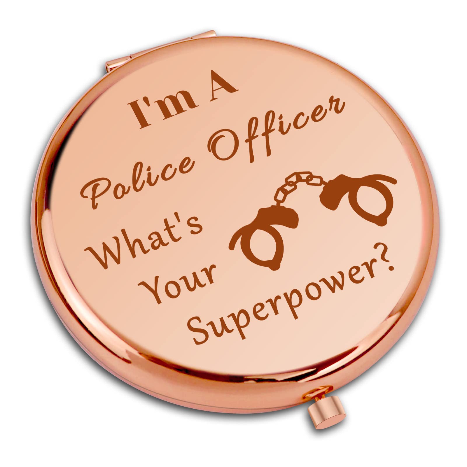 Dabihu Police Officers Gifts Compact Makeup Mirror for Police Student Officer Appreciation Gift for Enforcement Female Academy Graduation Present Folding Makeup Mirror