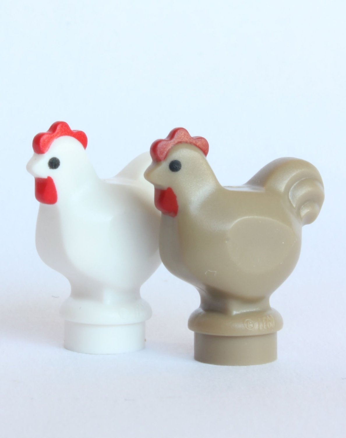 LEGO® City - 2 Chickens - White and Brown - Farm Animals
