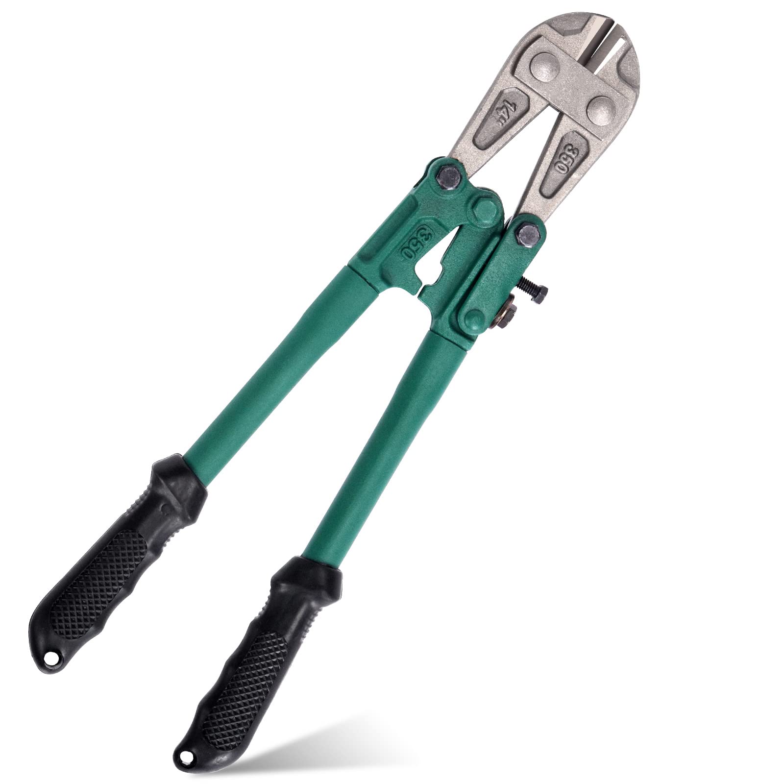 Swpeet 1Pcs 14 Inch Heavy Duty Bolt Cutter Pliers, Wire Breaking Plier with Rubber Black-Green Ergonomic Nonslip Handles, Lock Cutter for Cutting Chain Lock, Cable and Wire Mesh