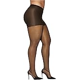 Hanes womens Curves Control Top Sheer Toe Silky Sheer Pantyhose With Wicking Cool Comfort