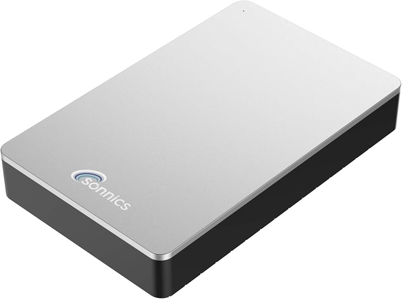 Sonnics 1TB Silver External Desktop Hard Drive USB 3.0 for PC Mac Smart TV Xbox
