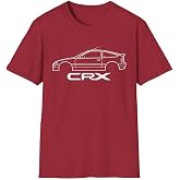 1990 CRX Si Outline Silhouette JDM Hatchback Classic Car T-Shirt Line Art Emblem Fan Gift