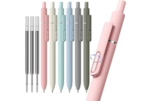 InkSlick 9 Pcs Black Ballpoint Pens - 1.0mm Medium Point Smooth Writing Black Ink Ball Point Pens | High-end Long Lasting Retractable Pen for School, Home, Office (6 Pens with 3 Refills)