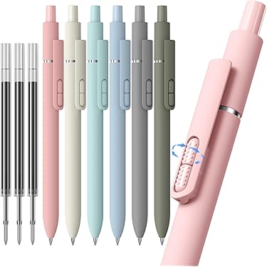 Deegtran Retractable Black Ink Pens, Aesthetic