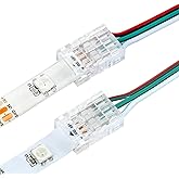 RGBZONE 25 Packs 3 Pin LED Connector 10mm Gapless Solderless Strip to Wire Quick Connector for 10mm IP20/IP65 WS2811 WS2812B SMD LED Strip Lights