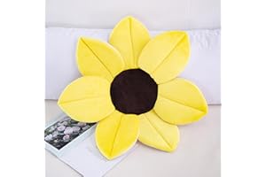 MEOKRO 70cm Sunflower Baby Bath Head Support Original Baby Bath Seat Soft Plush Sponge for Shower Room Baby Blooming Bath Mat Flower Bathtub Newborn Foldable Four Petal Flower Shower Cushion