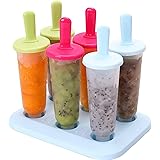 CHICHIC Popsicle Molds Ice Pop Makers Ice Pop Molds Ice Bar Maker Plastic Popsicle Mold, Kids Ice Cream Tray Holder Lolly Pop