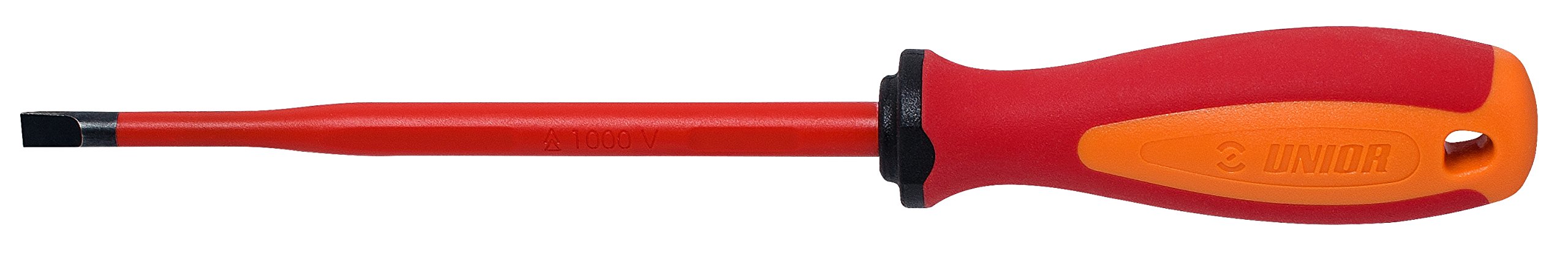 Unior 604VDETBI Electrician's Screwdriver Slim with 3-Component Handle for Slotted Screws, 1.0 x 5.5 x 125 mm