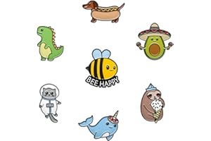 RipGrip 7 Cute Pins for Kids - Enamel Pins for Backpack Aesthetic Cute Pins for Jackets Enamel Pin Sets for Bookbags,Dinosaur Lapel Pin, Enamel Pins Funny Enamel Pins Cute (Set 8)