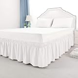 PHP Extra Deep Frilled Valance King Size Fitted Sheet White 150x198 + 25cm view 5