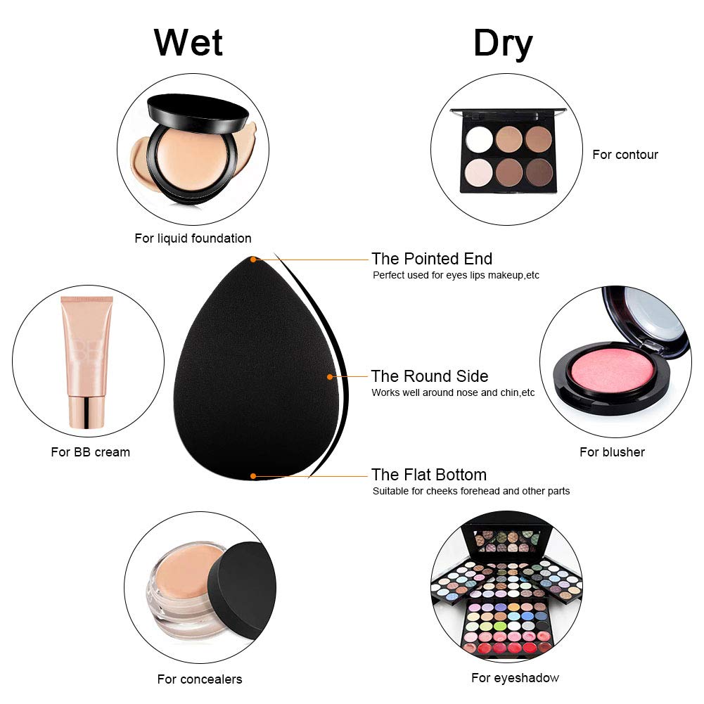 BS-MALL Makeup Brush Set 11Pcs Bamboo Synthetic Kabuki Brush Set Foundation Powder Blending Concealer Eye shadows Blush Cosmetics Brushes with Organizer Bag & Makeup Sponge: Beauty