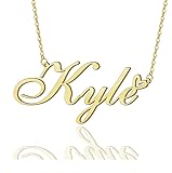AOLO Kyle Heart Name Necklace 18k Gold Plated