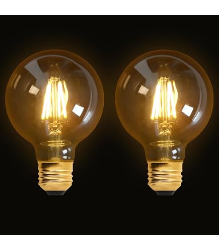 Lot De 6 Ampoules Edison E25 25W - Blanc Chaud, Forme Globe Opale - Neuf