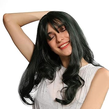 Amazon Com Vintress Pine Green Black Blue Ombre Long Hair Wig