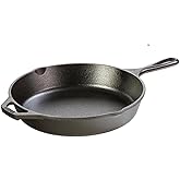 Lodge 10.25 Inch Cast Iron Skillet – Pre-Seasoned Frying Pan with Teardrop Handle – Oven, Stovetop, Grill & Campfire Use – Ma