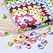 EBOOT 60 Pieces Knitting Crochet Locking Stitch Markers Mix Color and 20 Pieces 2 Sizes Knitting Needles Point Protectors/Stoppers